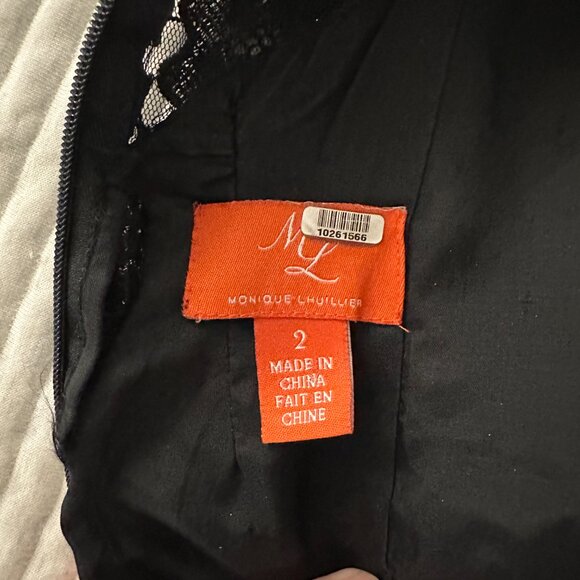 ML Monique Lhuillier Facade Lace Sheath Dress – Black, Size 2 - Picture 9 of 9